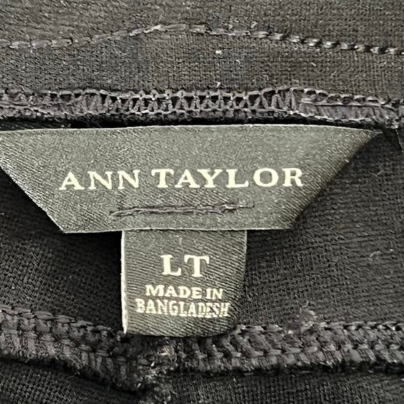 Ann Taylor Black Pull-on Straight Ankle Pants Large/Tall Zippered Pockets - Picture 6 of 16